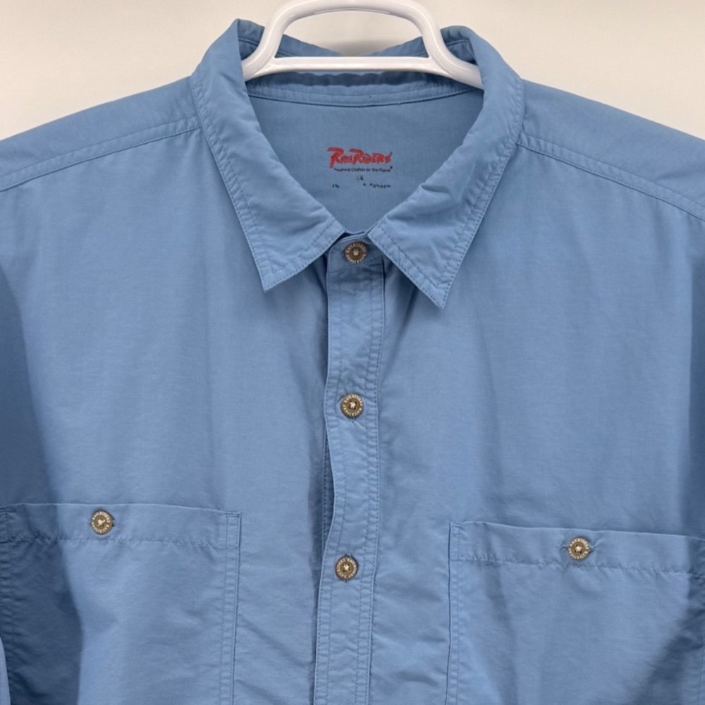 RailRiders Mens Madison River Blue Long Sleeve Button Down Hiking Shirt 2X